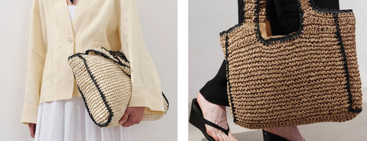 Canta Kontras Detaylı Hasır - TrendTrove