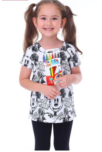 En Sevimli Figürler Özel Kalemi ile BOYANABİLİR Çocuk Pijama Takımı Kısa ve Uzun Kollu ( 12'li Kalem Seti Hediye )